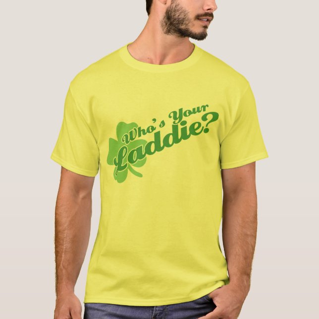 Camiseta Quién es su irlandés divertido del Laddie (Anverso)