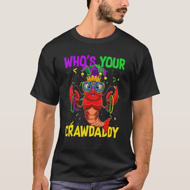 Camiseta ¿Quién es tu cachorro de marisco mardi Gr? (Anverso)