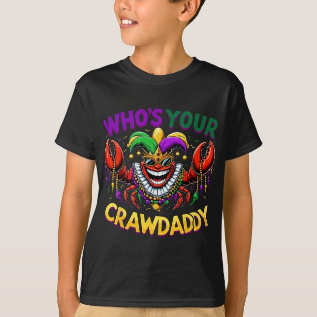 Camiseta ¿Quién es tu Crawdaddy Crawfish Jester Abalorios d (Anverso)