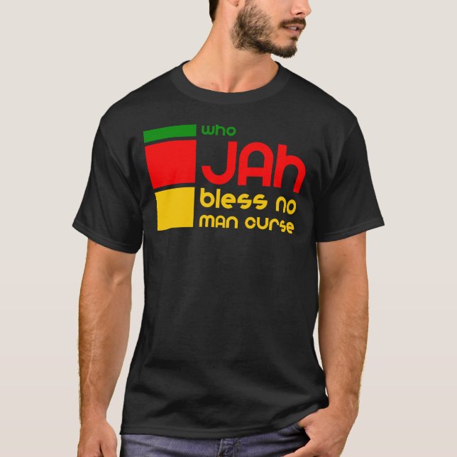 Camiseta Quien Jah culpa a ningún hombre maldición - Rasta  (Anverso)