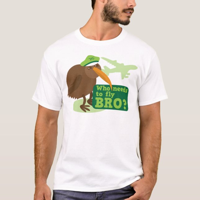 Camiseta ¿Quién necesita volar bro? humor del pájaro del (Anverso)