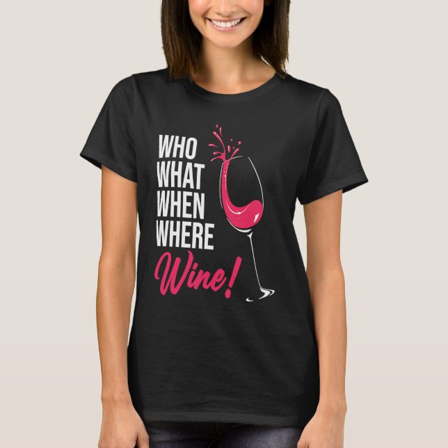 Camiseta ¿Quién qué cuando un borracho de vino dice grafo? (Anverso)
