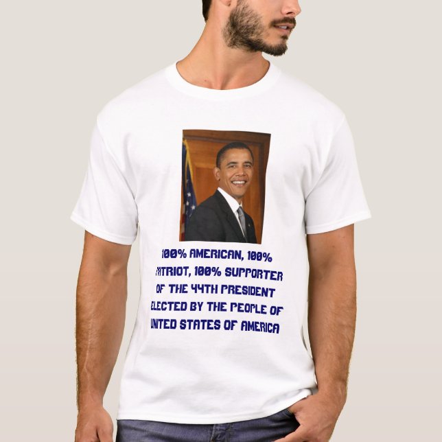 Camiseta quien-ser-barack-obama, americano del 100%, Patrio (Anverso)