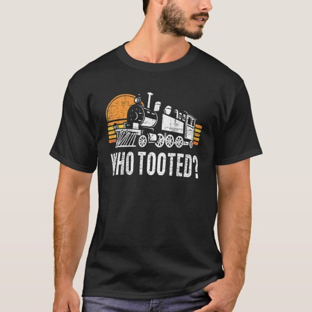 Camiseta Quién tomó el modelo retro de trenes de vapor 1 (Anverso)