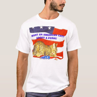 Camiseta ¿Quiera un gato americano? ¡Adopte un salvaje!