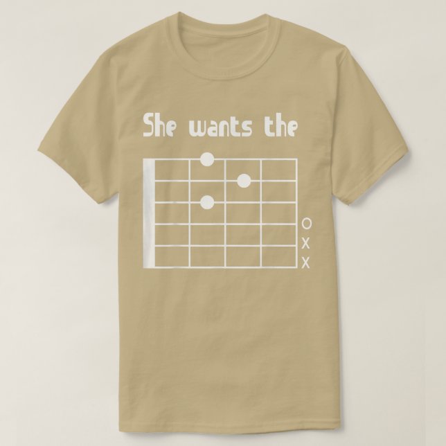 Camiseta Quiere el guitarrista musical D ChordFunny 285 (Diseño del anverso)