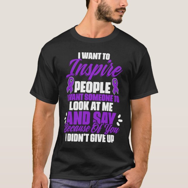 Camiseta Quiere Inspirar Lupus De La Cinta Púrpura De La Ge (Anverso)