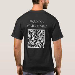 Camiseta ¿Quieres Casarme Con El Código QR Sobre Una Propue
