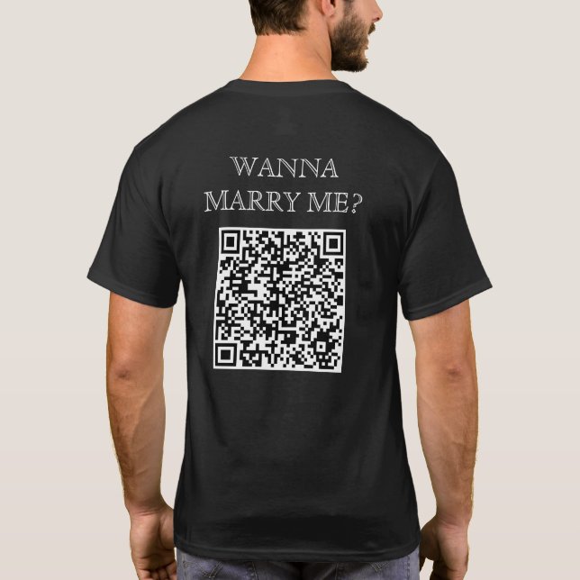 Camiseta ¿Quieres Casarme Con El Código QR Sobre Una Propue (Reverso)