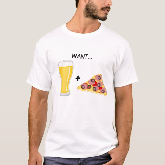 Camiseta Quieres cerveza y pizza (Anverso)
