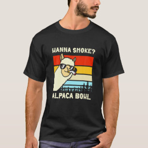 Camiseta ¿Quieres Fumar? Diseño de Tazón de Alpaca