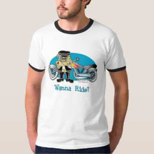 Camiseta ¿Quieres montar? Tees Pug BIker de VIntage