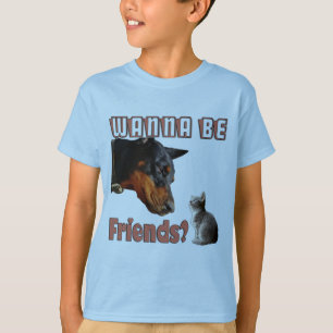Camiseta ¿Quieres ser amigo? ¿Divertido perro y gato diseña