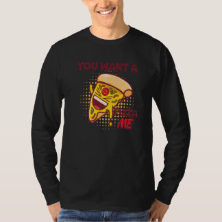 Camiseta Quieres una porción de mí Chiste Pun Pizza Comilón
