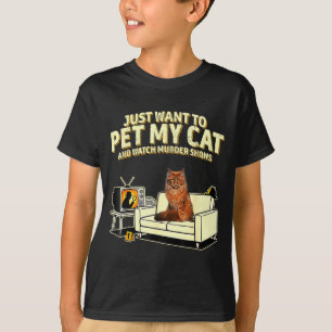 Camiseta Quiero acariciar a mi gato maine coon y ver shows