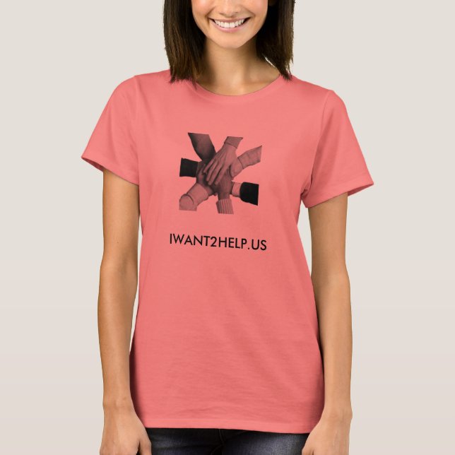 Camiseta Quiero ayudar a Ringer Tee - Damas (Anverso)