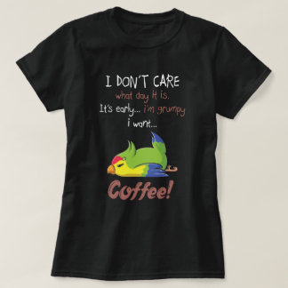 Camiseta Quiero café y papagayo