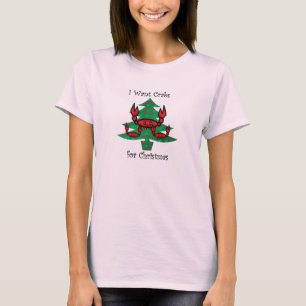 Camiseta Quiero cangrejos para navidades