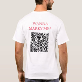 Camiseta Quiero Casarme Con El Código QR En Blanco Fundido