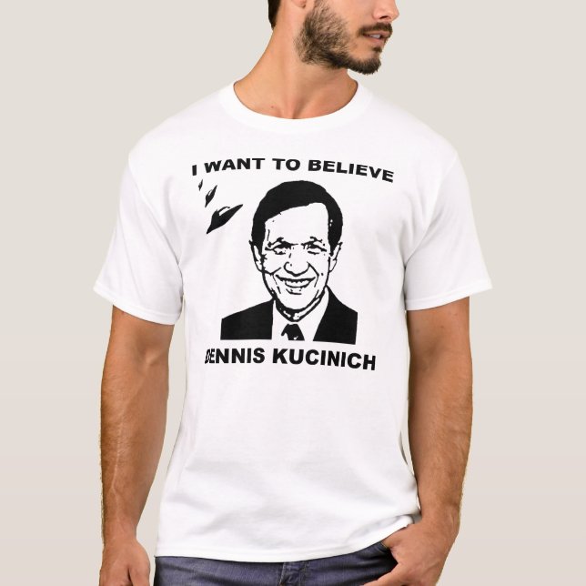 Camiseta Quiero creer la luz de Dennis Kucinich (Anverso)