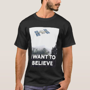 Camiseta Quiero creer, OVNI, Roswell, ISS, Tierra Plana