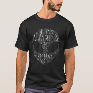 Camiseta Quiero creer que la tipografía extranjera del área