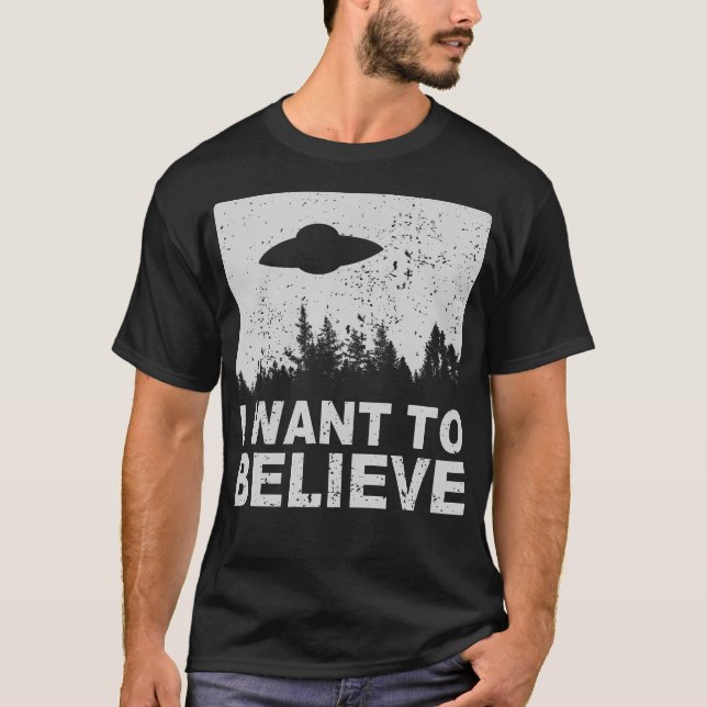Camiseta Quiero Creer T-Shirt I Aliens UFO Area 51 Ros (Anverso)