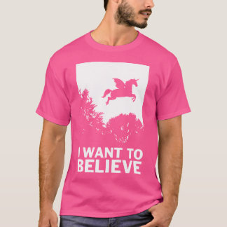 Camiseta Quiero Creer Unicornios Ovni Divertido