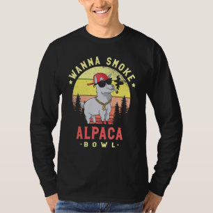 Camiseta Quiero Fumar Tazón de Alpaca Camélido Mamífero Alp