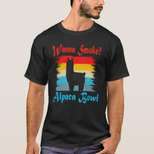 Camiseta Quiero Fumar Tazón de Alpaca Vintage Lama Retro Al