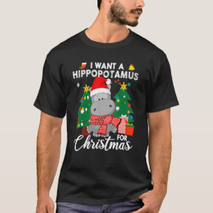 Camiseta Quiero Hipopótamo Para Navidades Cute Hippo