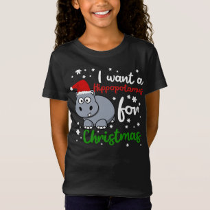 Camiseta Quiero hipopótamo para Navidades Divertidas Navida