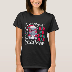Camiseta Quiero Hipopótamo Para Navidades Gracioso Hip De N