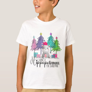 Camiseta Quiero Hipopótamo Para Navidades Hippo Xmas