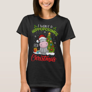 Camiseta Quiero Hipopótamo Para Navidades Xmas Diversión Hi