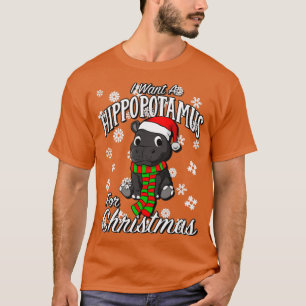 Camiseta Quiero Hipopótamo Para Navidades Xmas Hippo