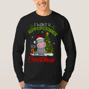 Camiseta Quiero Hipopótamo Para Navidades Xmas Hippo