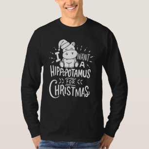 Camiseta Quiero Hipopótamo Para Navidades Xmas Hippo