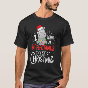 Camiseta Quiero Hipopótamo Para Navidades Xmas Hippo 1