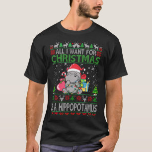 Camiseta Quiero Hipopótamo Para Navidades Xmas Hippo Ani
