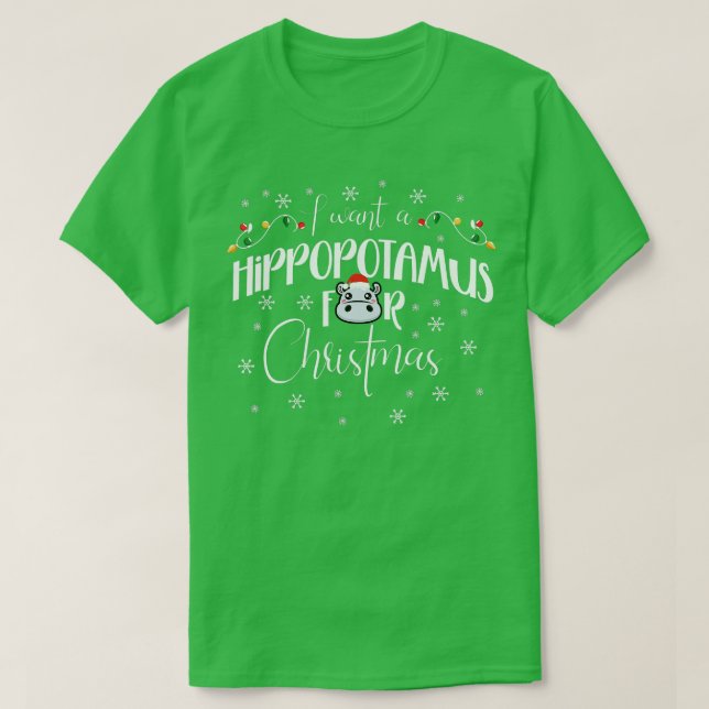 Camiseta Quiero Hipopótamo Para Navidades Xmas Hippo Cut (Diseño del anverso)