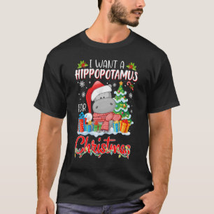 Camiseta Quiero Hipopótamo Para Navidades Xmas Hippo Pa