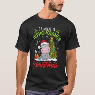 Camiseta Quiero Hipopótamo Para Navidades Xmas Hippo Para