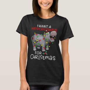 Camiseta Quiero Hipopótamo Para Navidades Xmas Hippo Para