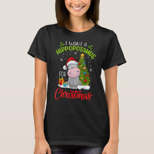Camiseta Quiero Hipopótamo Para Navidades Xmas Hippo Para