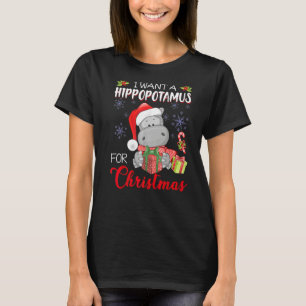 Camiseta Quiero Hipopótamo Para Navidades Xmas Hippo Para