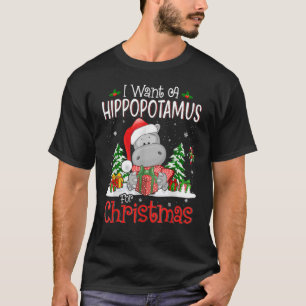 Camiseta Quiero Hipopótamo Para Navidades Xmas Hippo Para