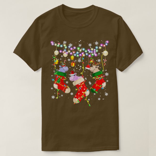 Camiseta Quiero Hipopótamo Para Navidades Xmas Hippo Para (Diseño del anverso)