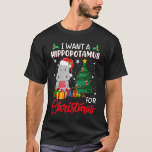 Camiseta Quiero Hipopótamo Para Navidades Xmas Hippo Para