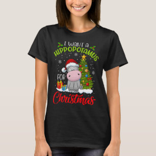 Camiseta Quiero Hipopótamo Para Navidades Xmas Hippo Para